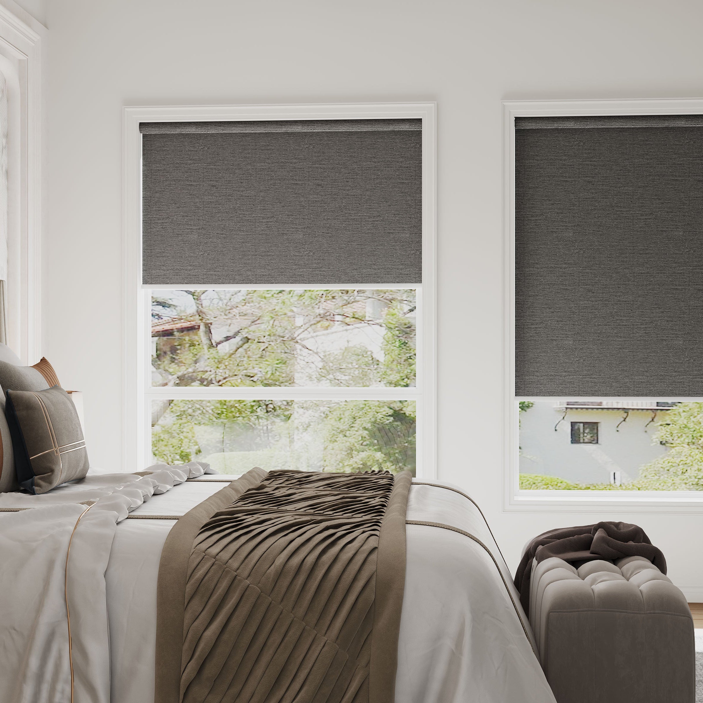 Cordless zebra, bamboo & cellular shades in blackout and light-filtering styles