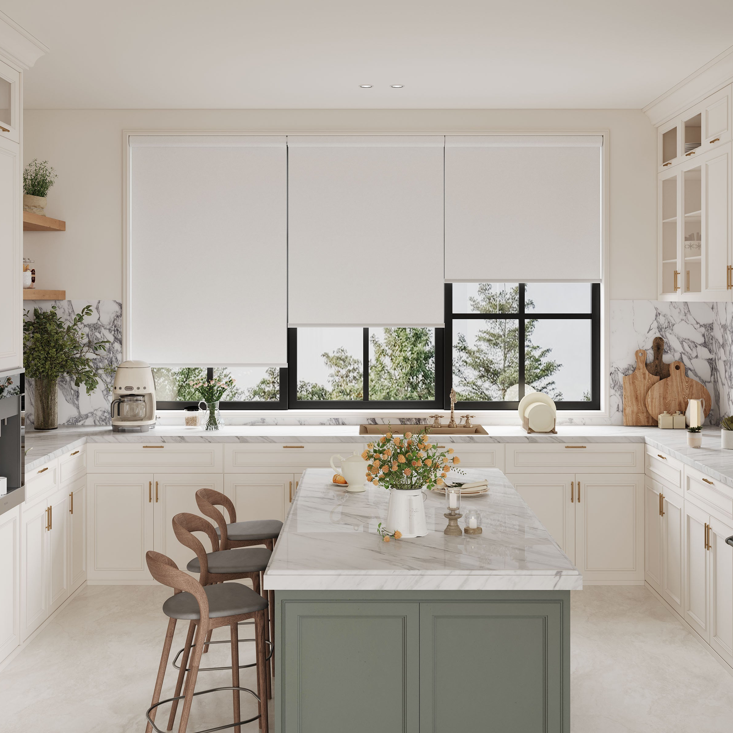 Modern roller shades for stylish light control rooms