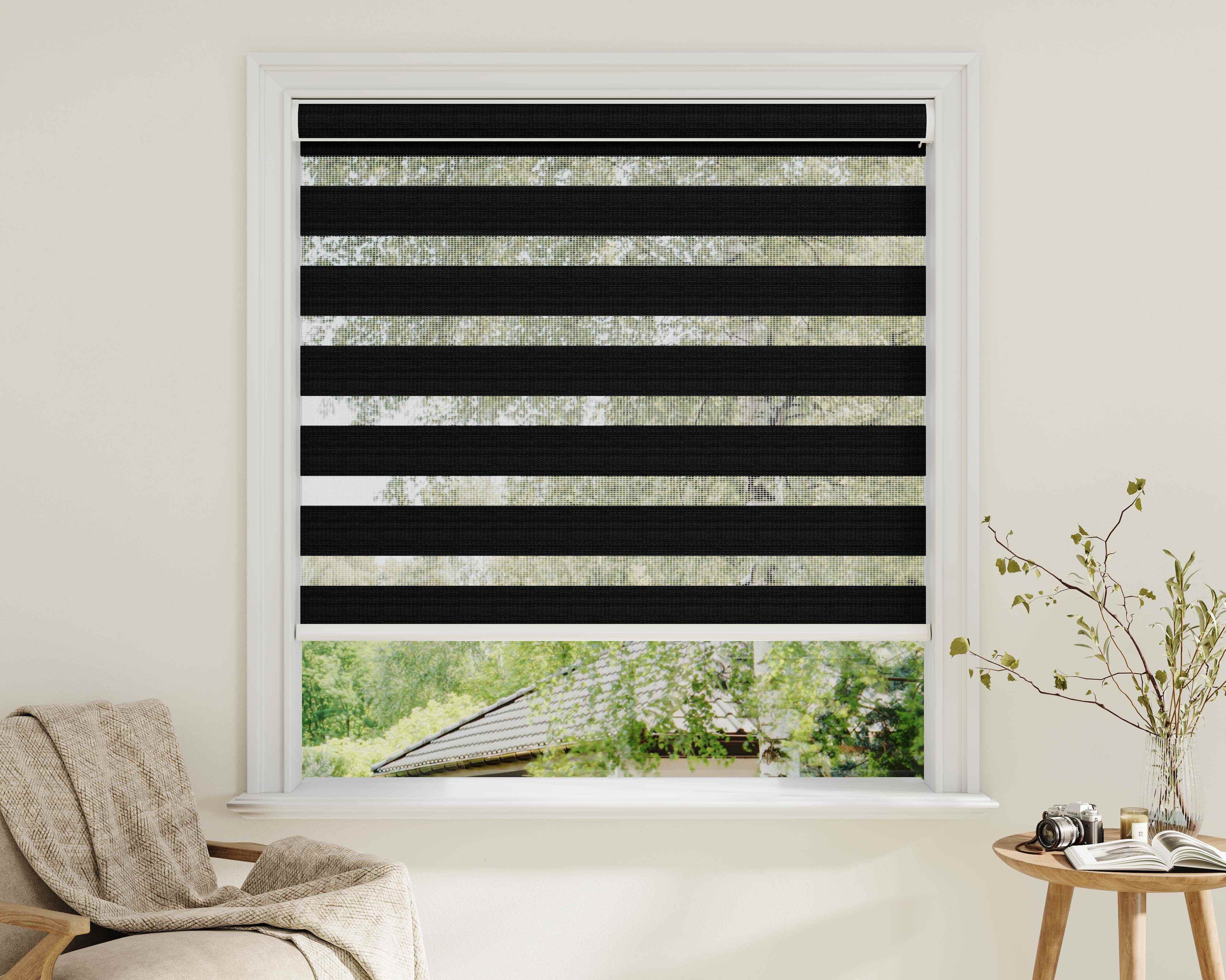 Room darkening Zebra Shades