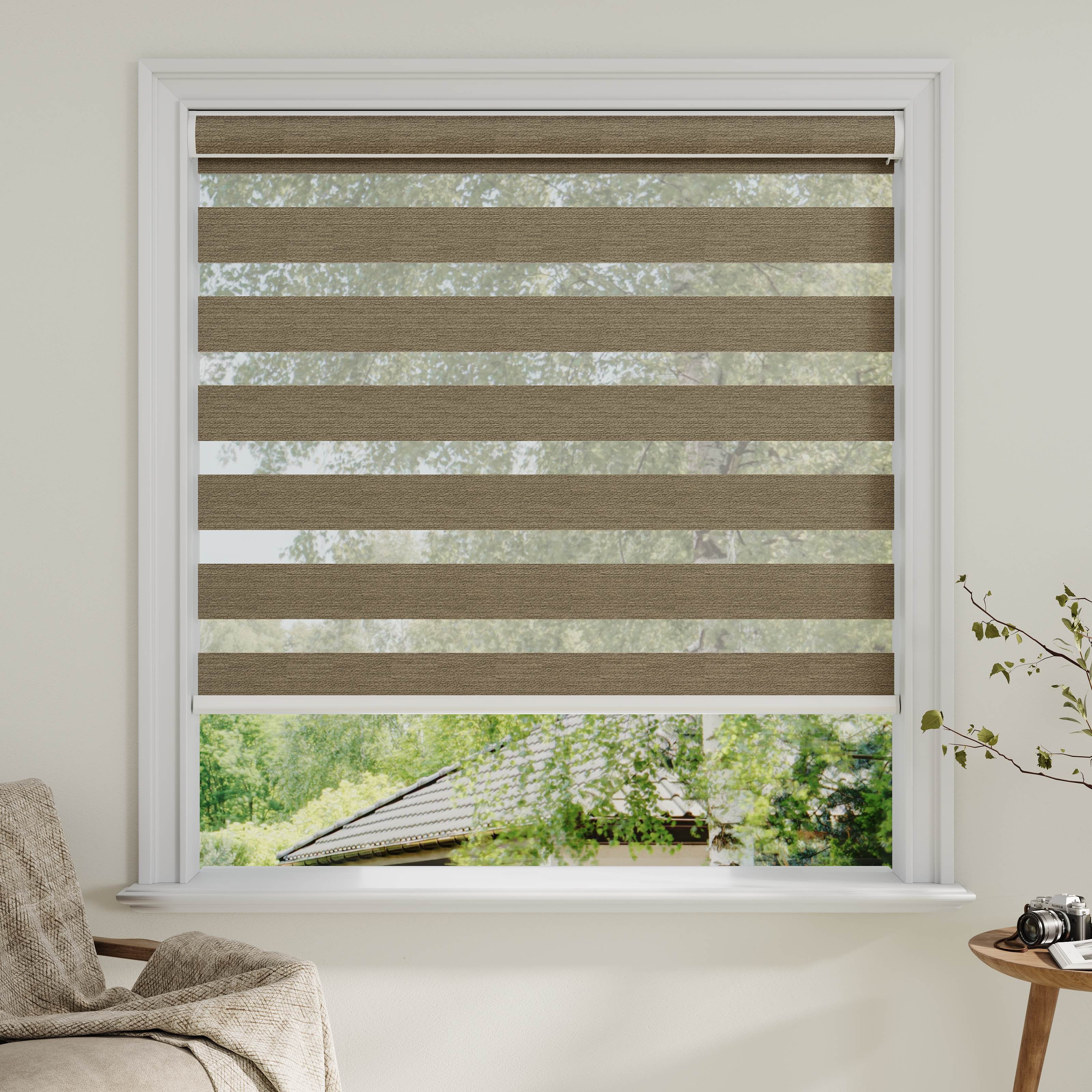 Room darkening Zebra Shades