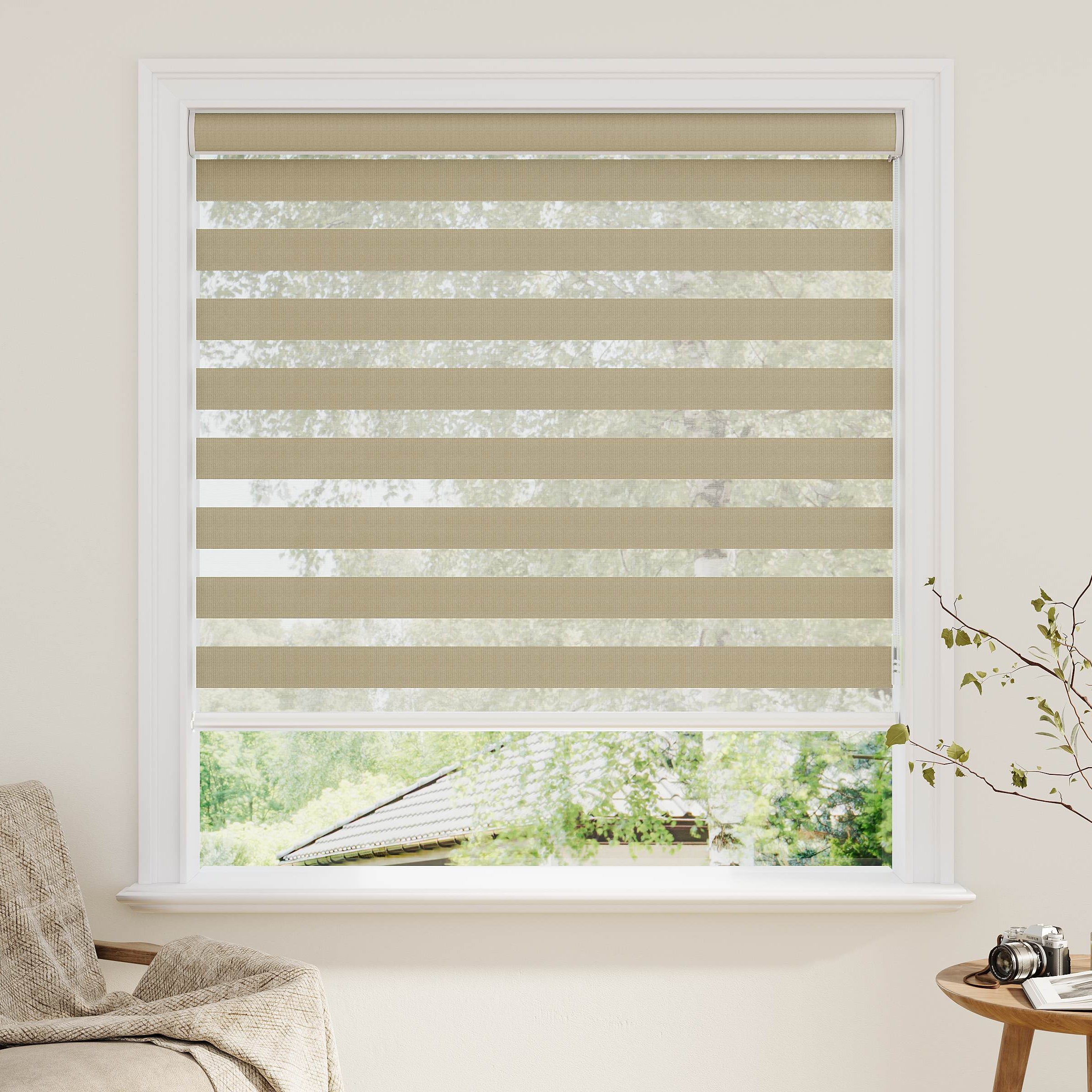 Room darkening Zebra Shades