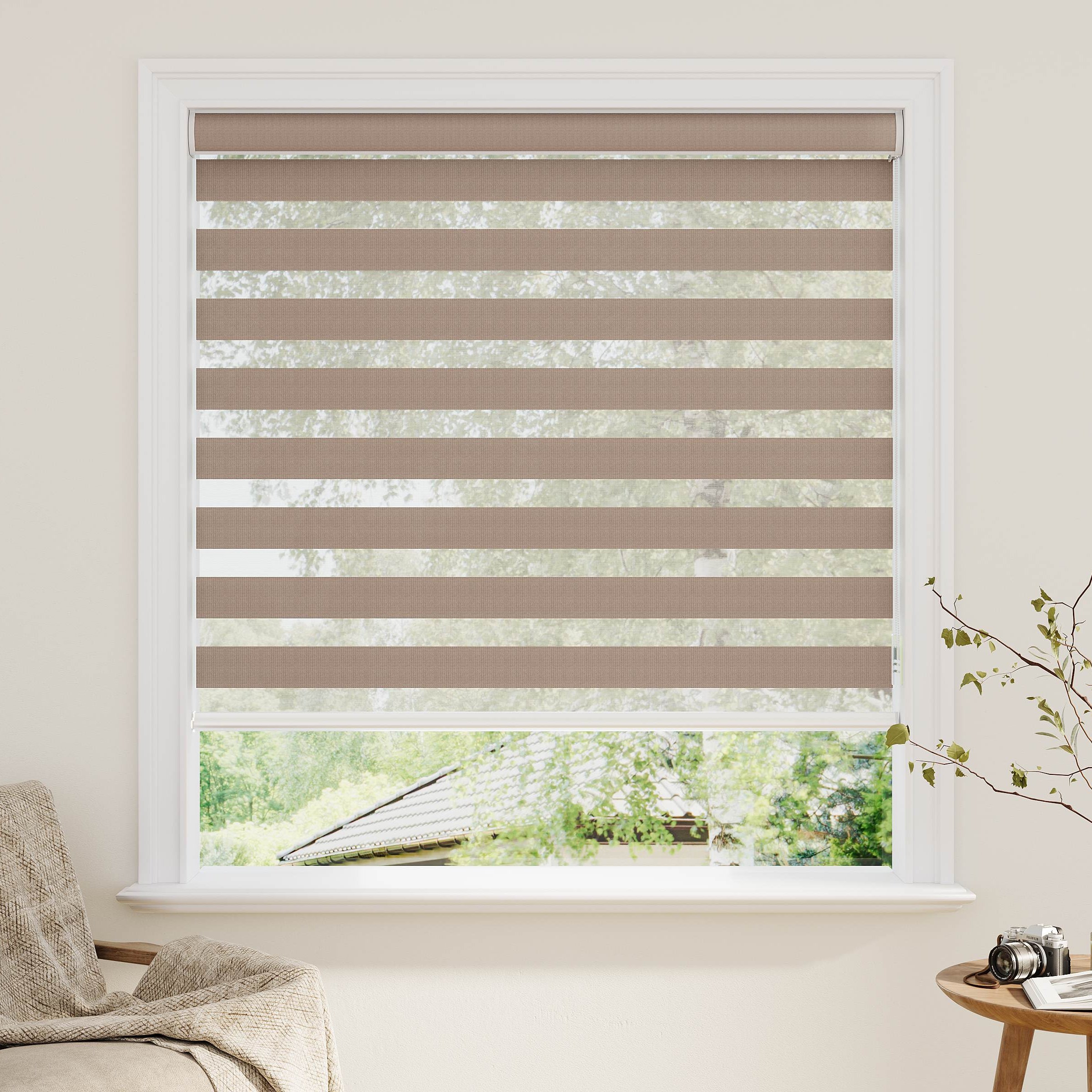 Room darkening Zebra Shades