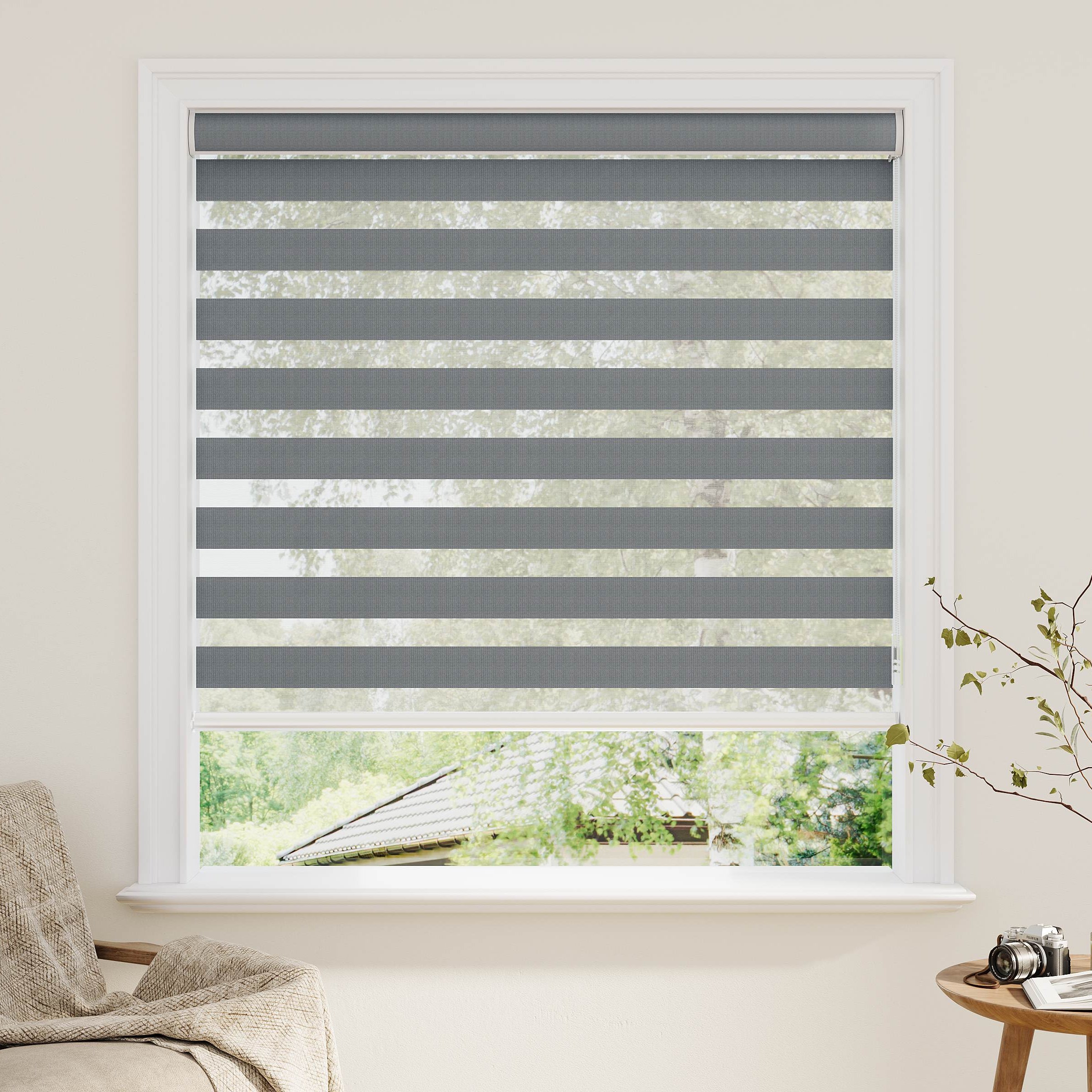 Room darkening Zebra Shades