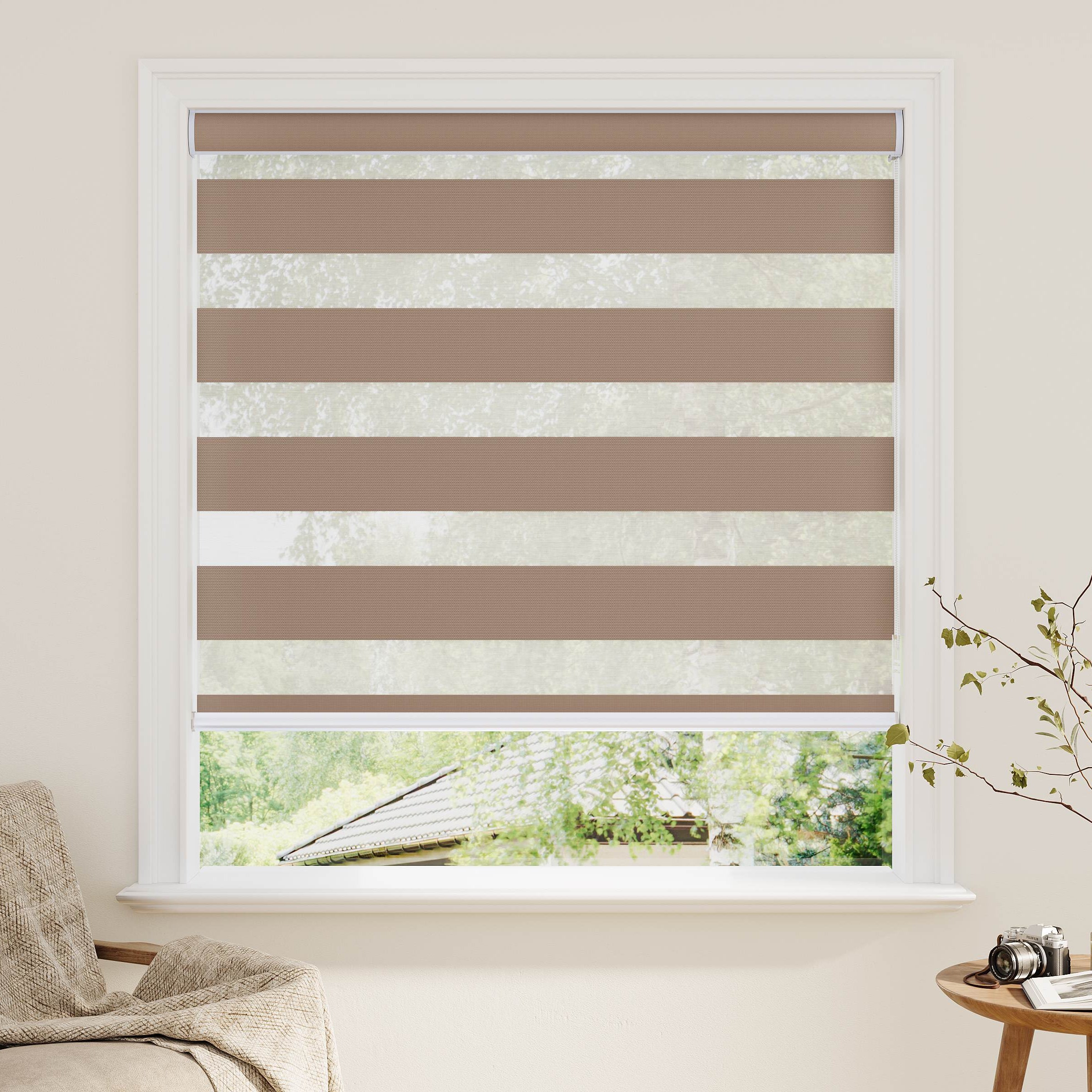 Room darkening Zebra Shades