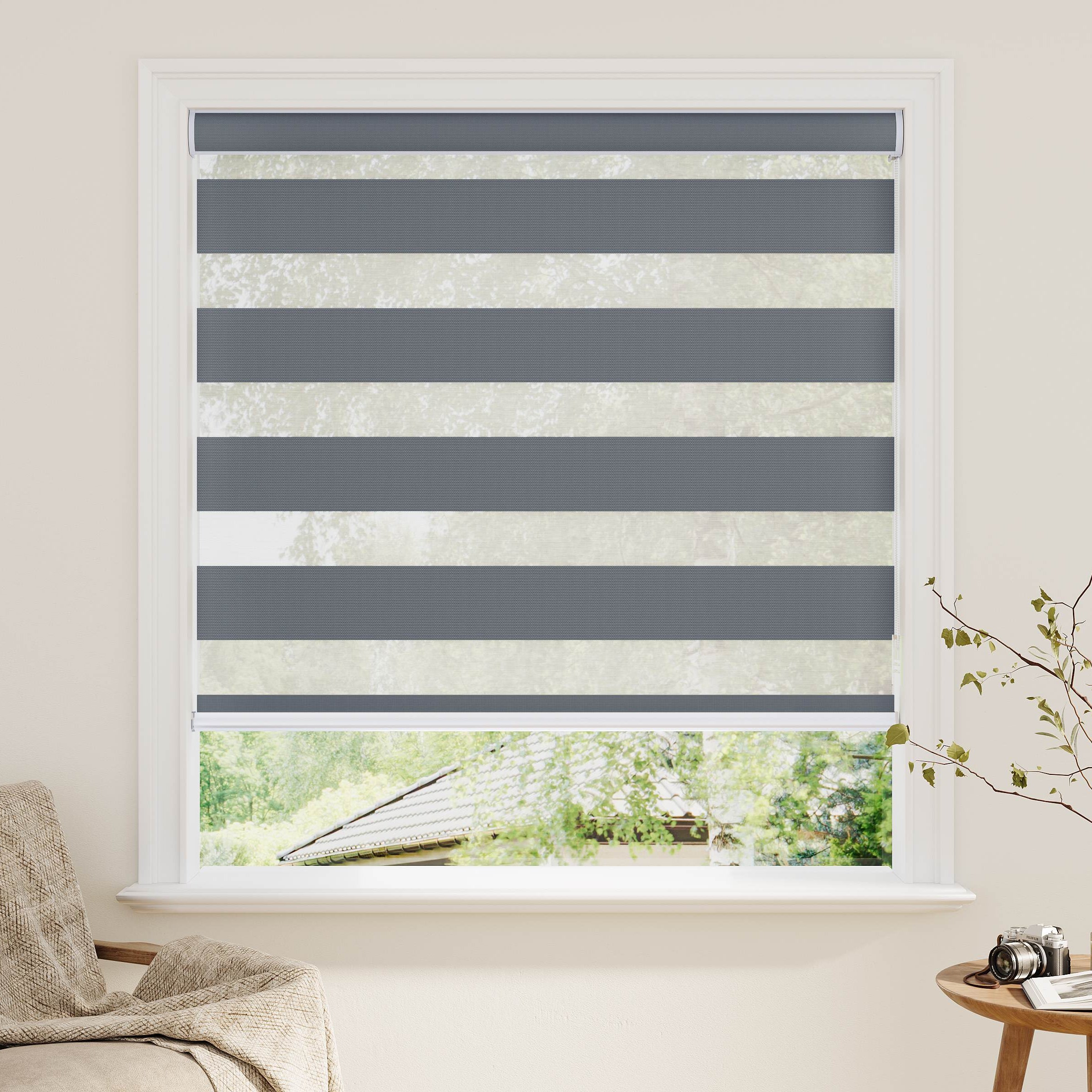 Room darkening Zebra Shades