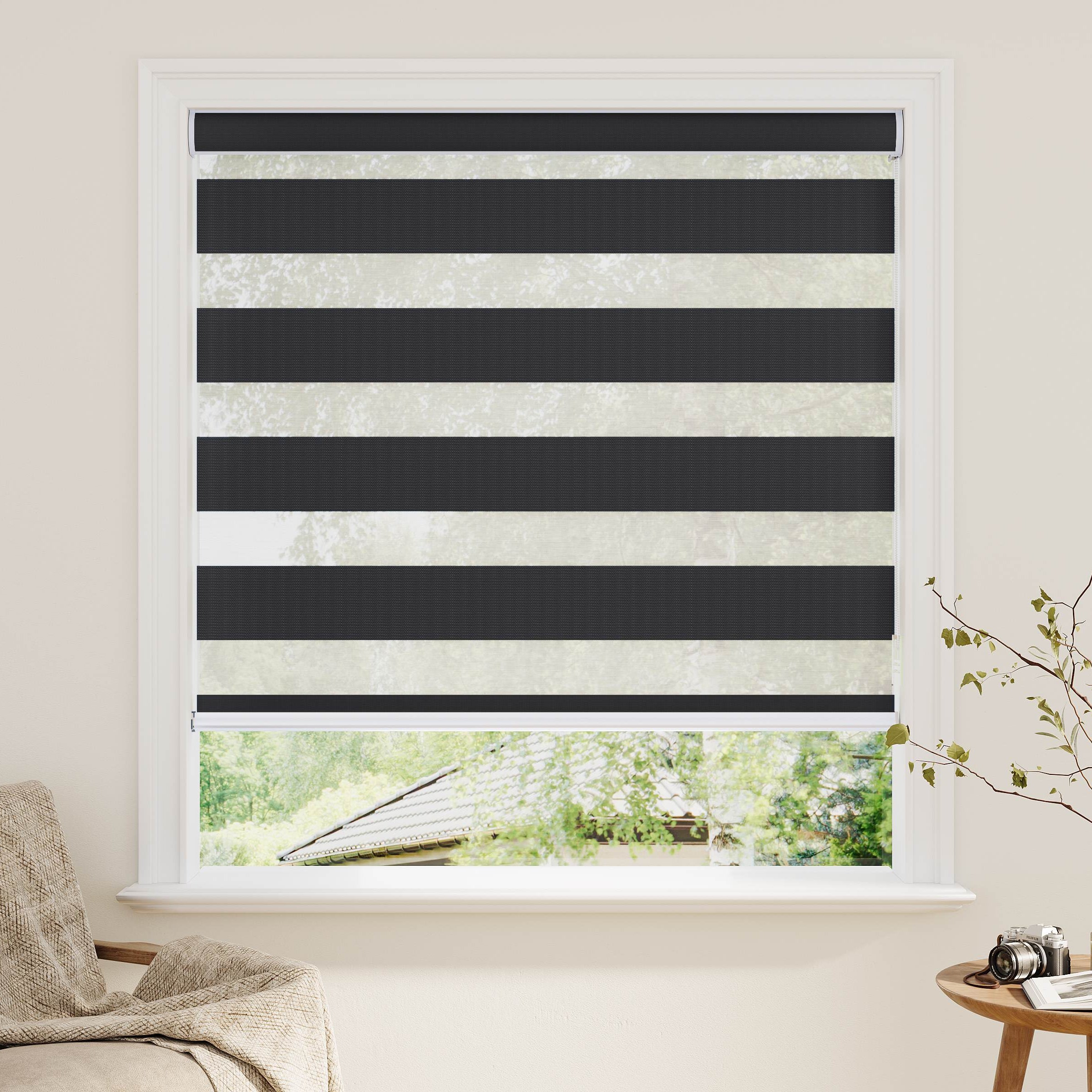 Room darkening Zebra Shades