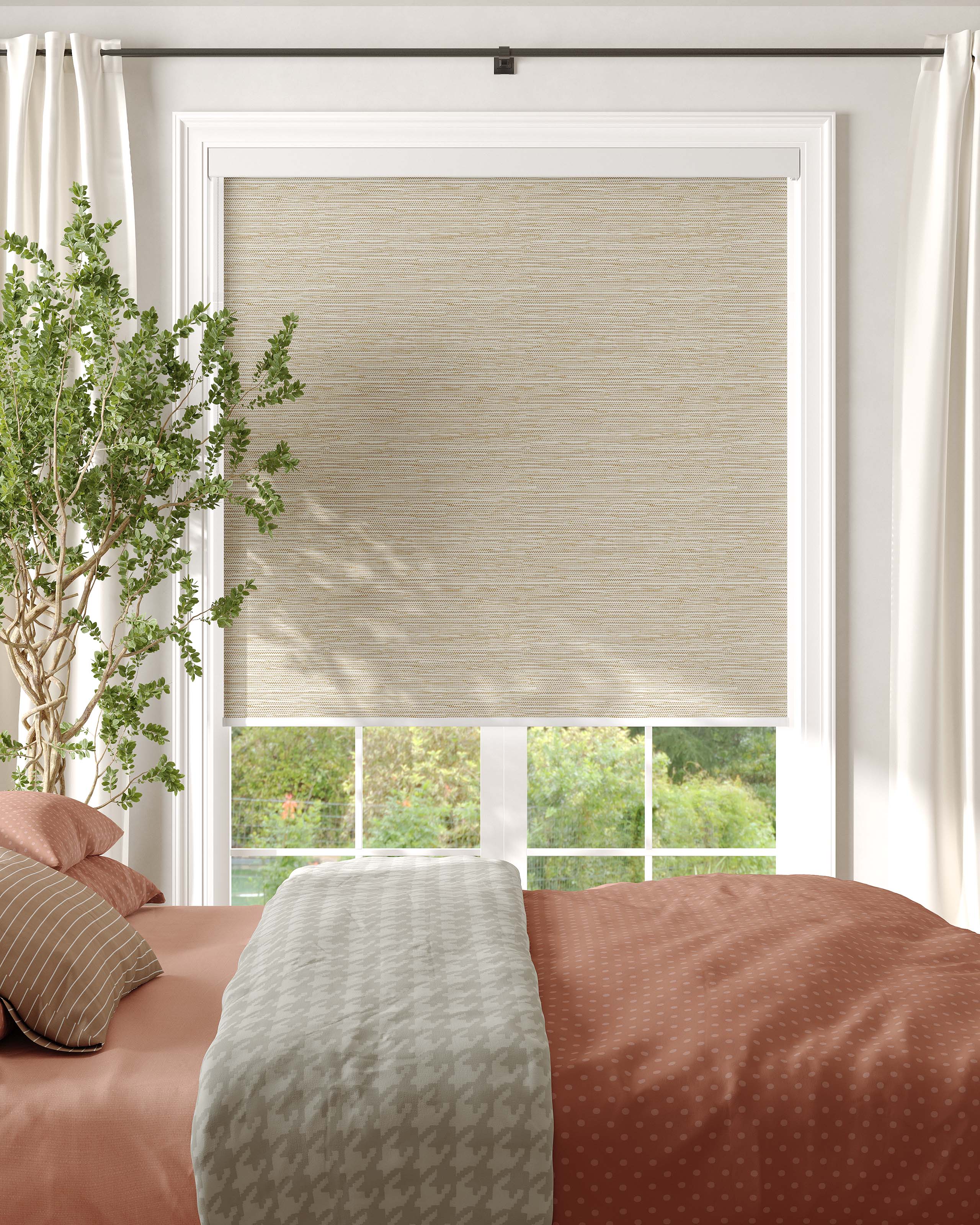 Collection of stylish roller blinds in various shades and textures