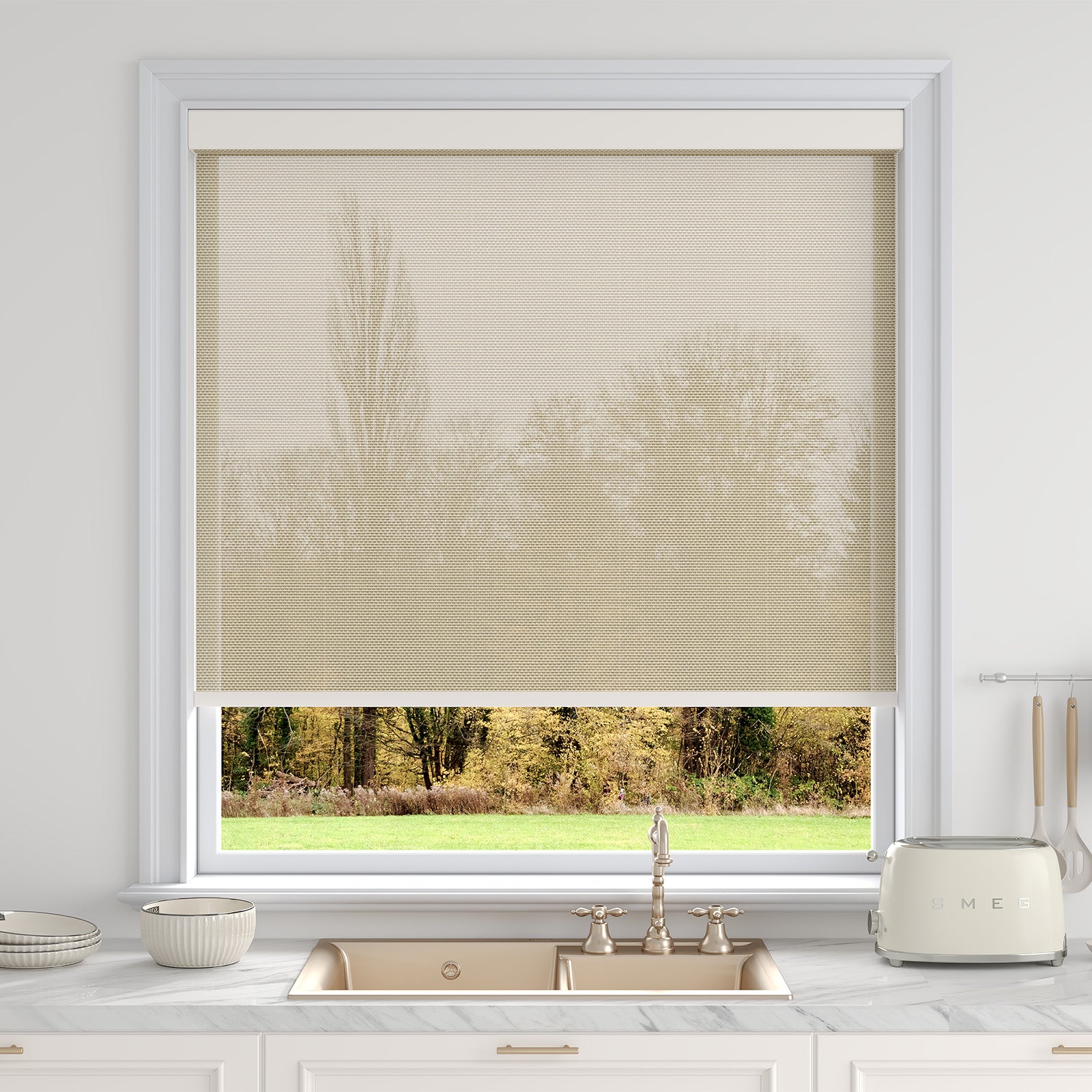 Sarasota Custom Solar Shades - 1%, 3% & 5% Openness, GREENGUARD Certified, Cordless & Motorized, Child-Safe for Living Room & Kitchen
