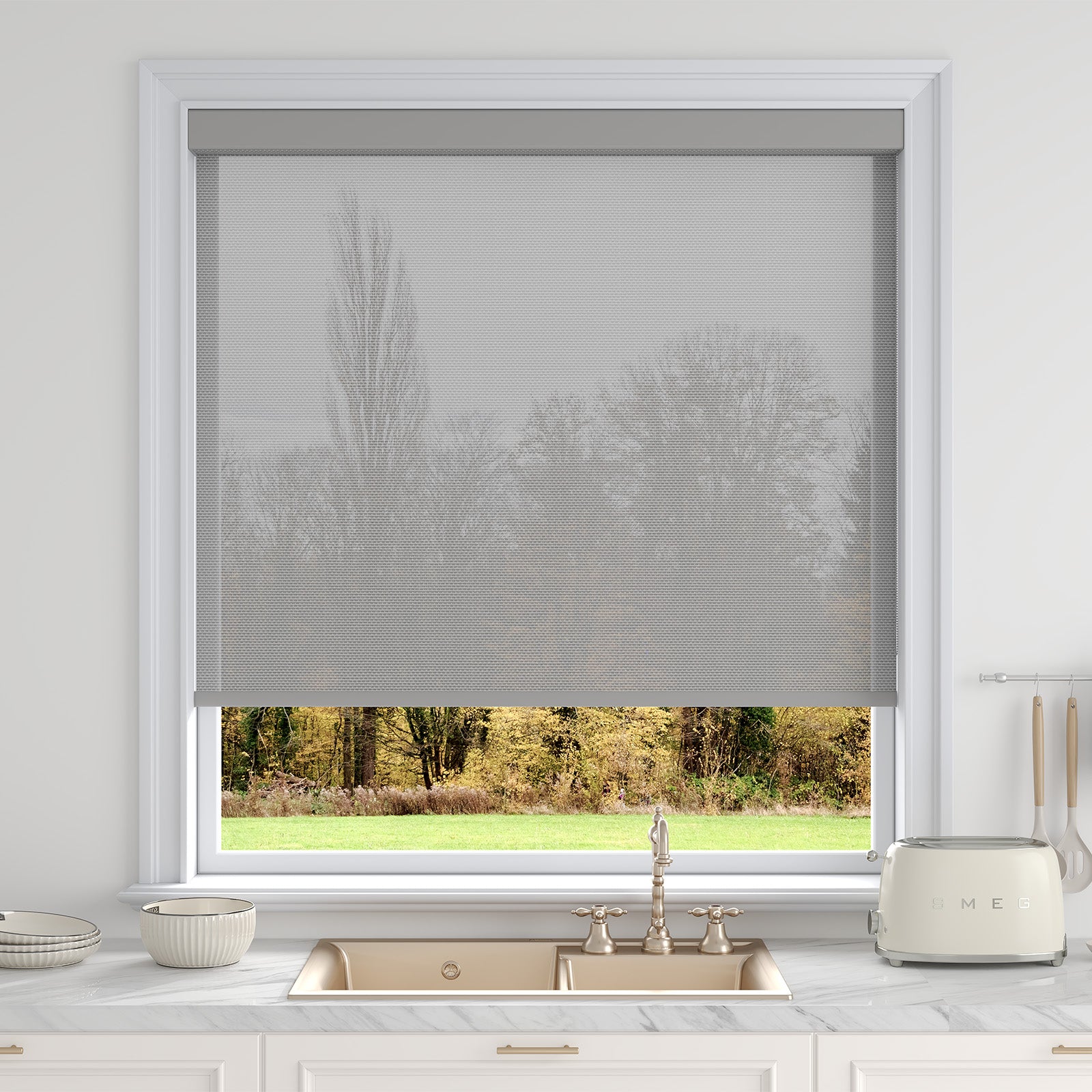 Sarasota Custom Solar Shades - 1%, 3% & 5% Openness, GREENGUARD Certified, Cordless & Motorized, Child-Safe for Living Room & Kitchen