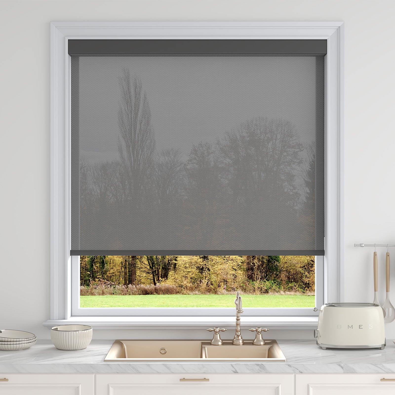 Sarasota Custom Solar Shades - 1%, 3% & 5% Openness, GREENGUARD Certified, Cordless & Motorized, Child-Safe for Living Room & Kitchen