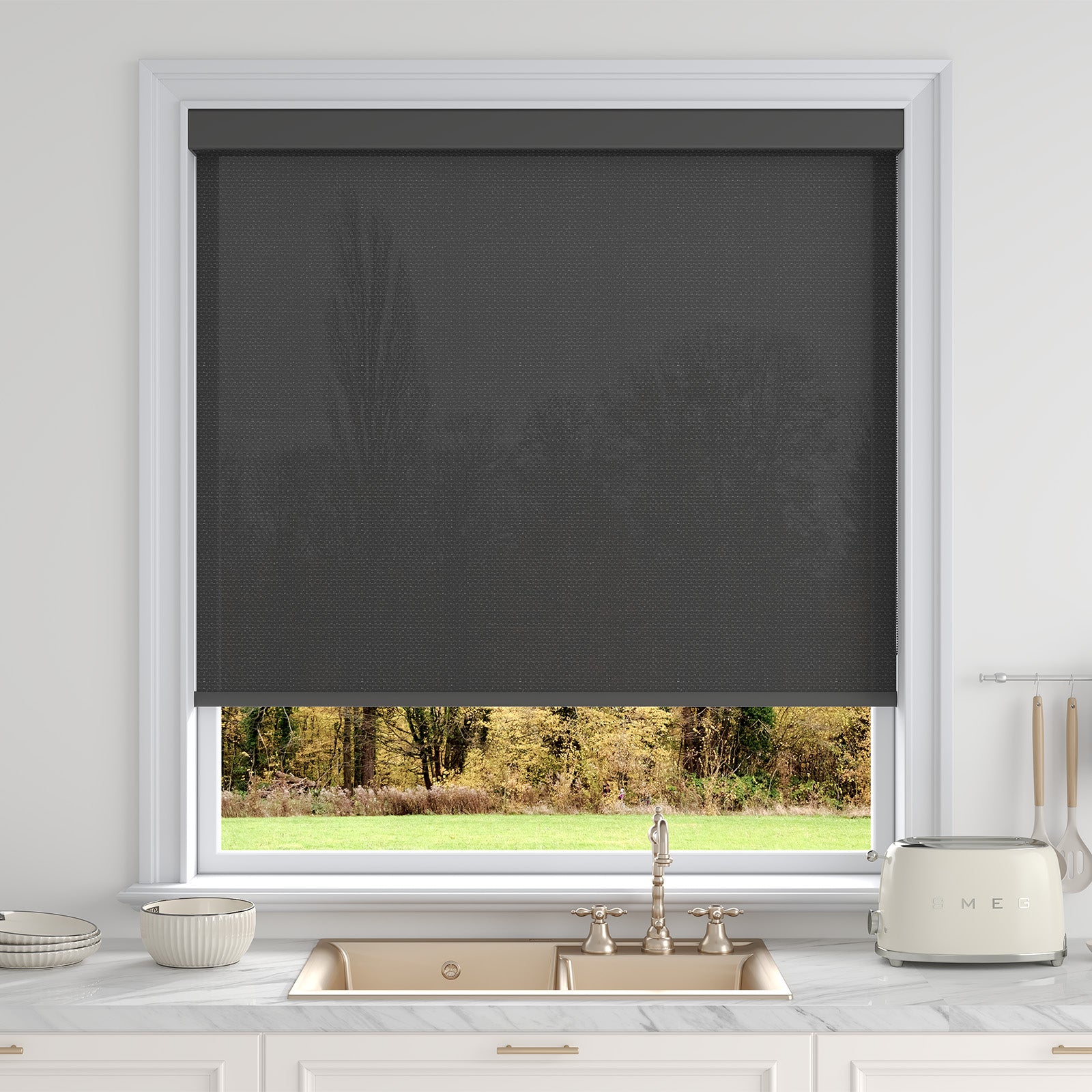 Sarasota Custom Solar Shades - 1%, 3% & 5% Openness, GREENGUARD Certified, Cordless & Motorized, Child-Safe for Living Room & Kitchen