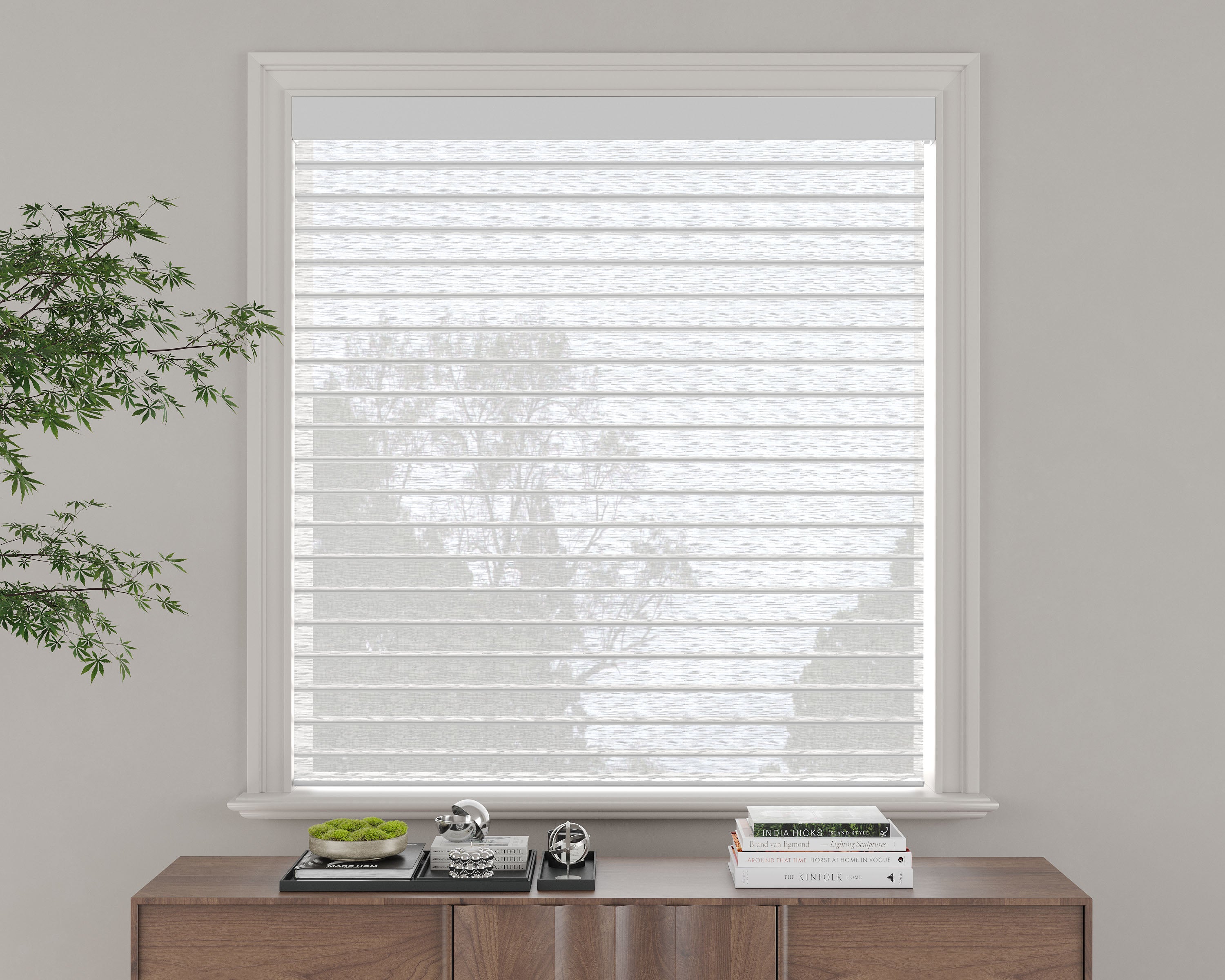 Blind fabric sample shown up close.