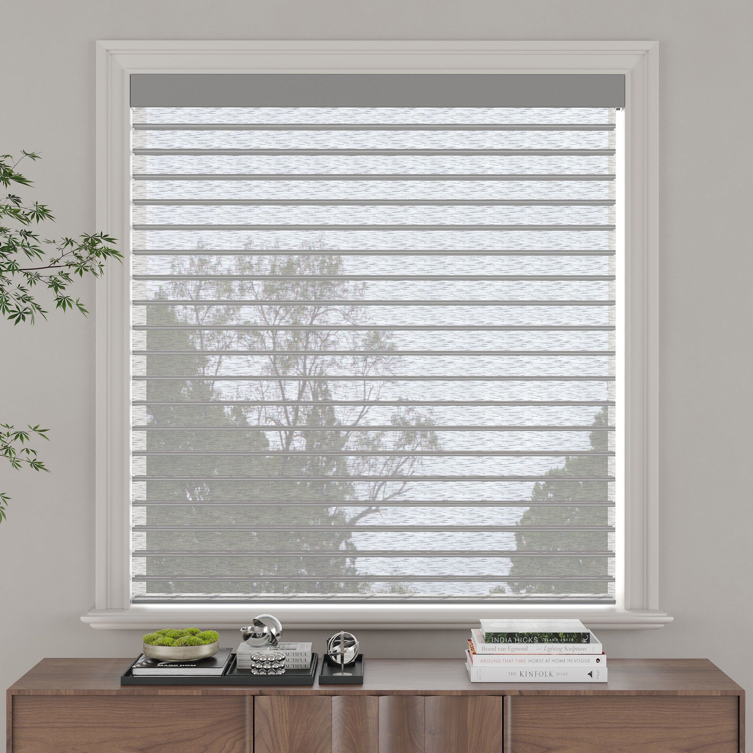 High-quality fabric blinds in neutral tones for home interiors