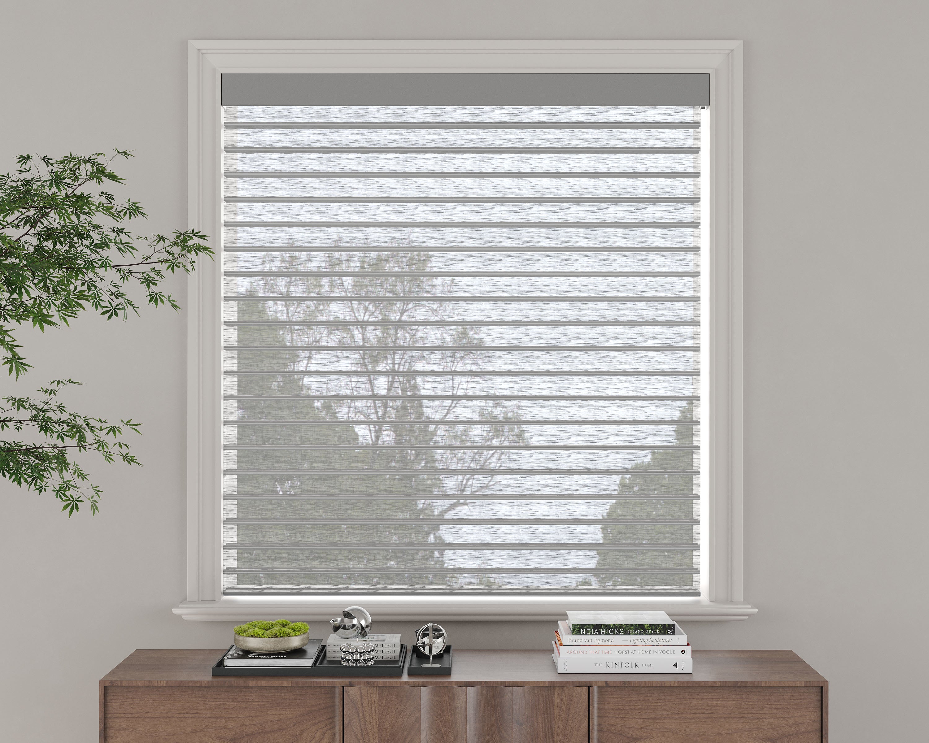 High-quality fabric blinds in neutral tones for home interiors