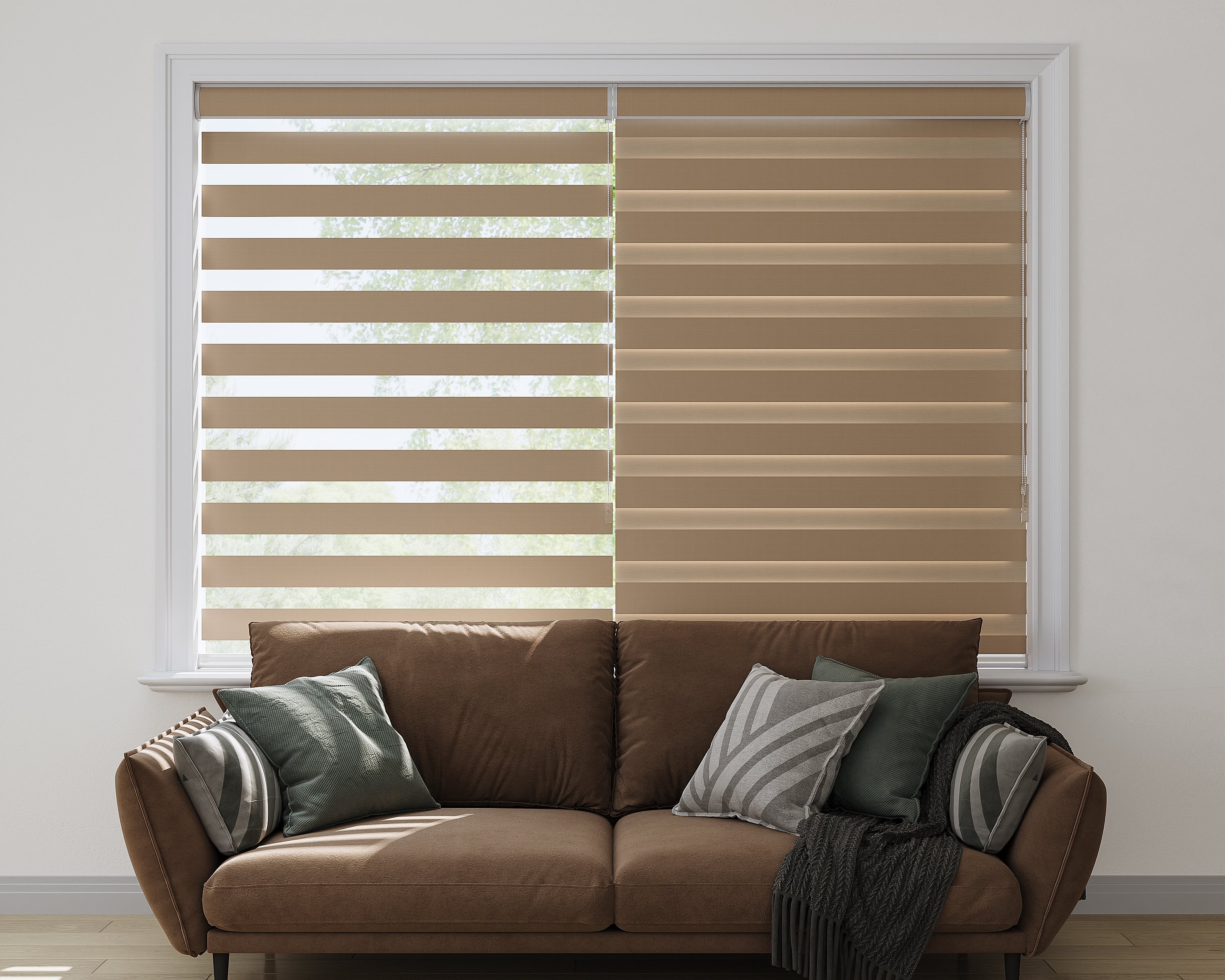 Blackout blinds with cordless, motorized, and remote options