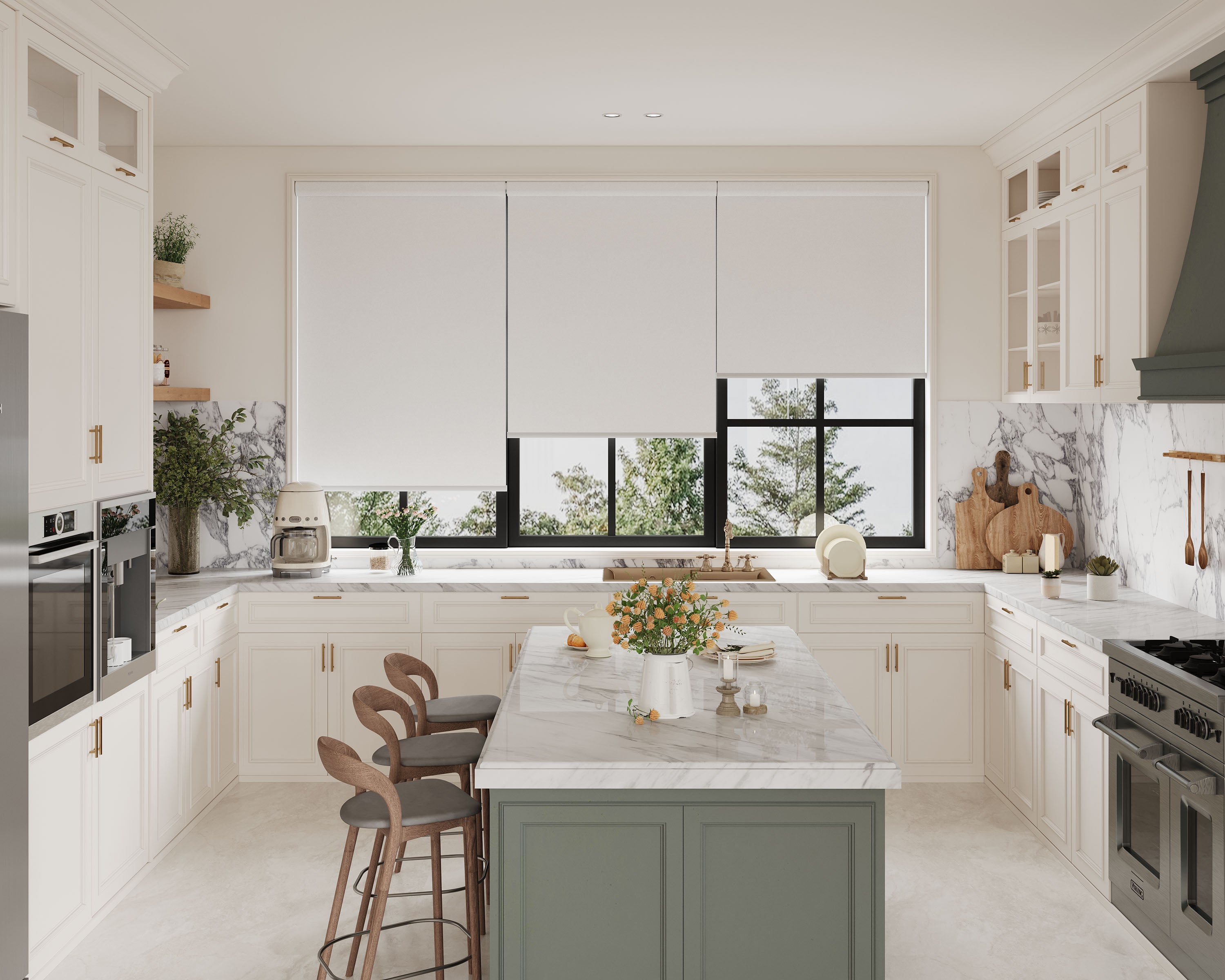 Modern roller shades for stylish light control rooms