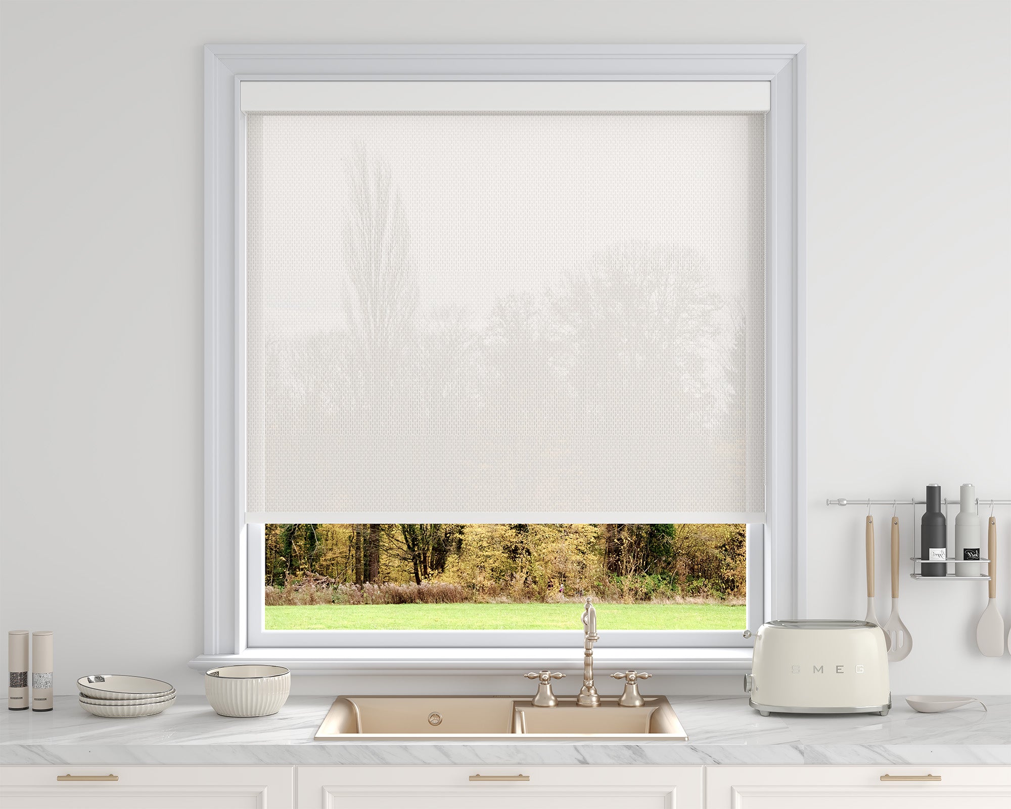 Sarasota Custom Solar Shades - 1%, 3% & 5% Openness, GREENGUARD Certified, Cordless & Motorized, Child-Safe for Living Room & Kitchen