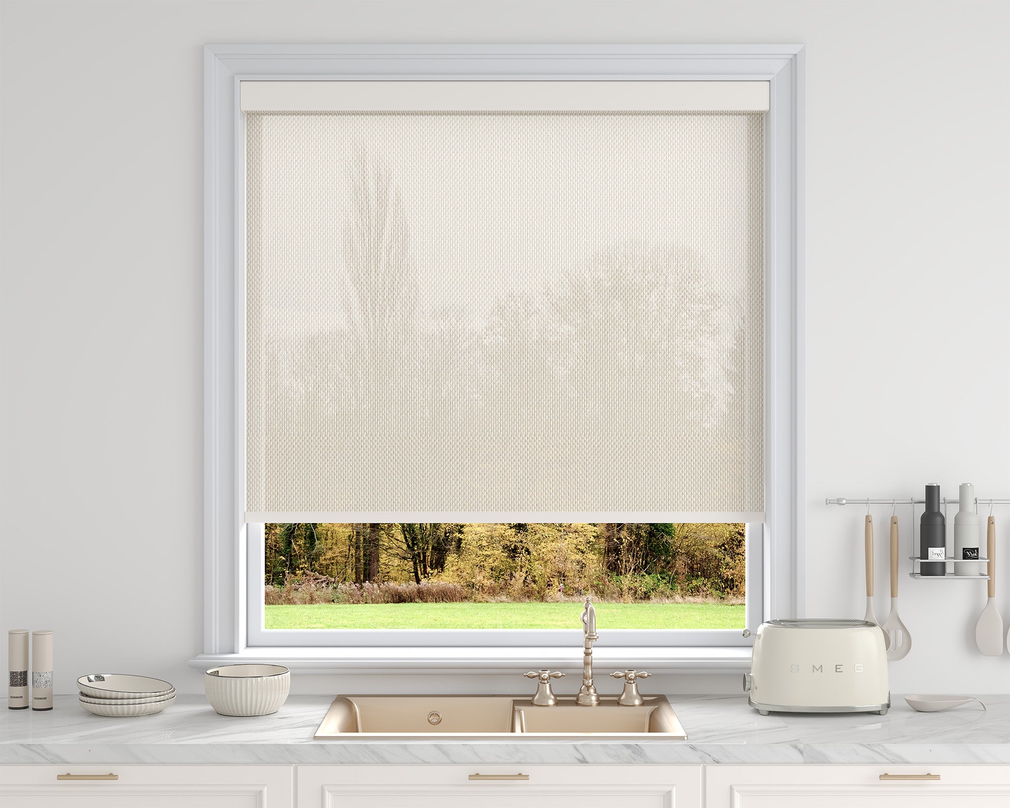 Sarasota Custom Solar Shades - 1%, 3% & 5% Openness, GREENGUARD Certified, Cordless & Motorized, Child-Safe for Living Room & Kitchen