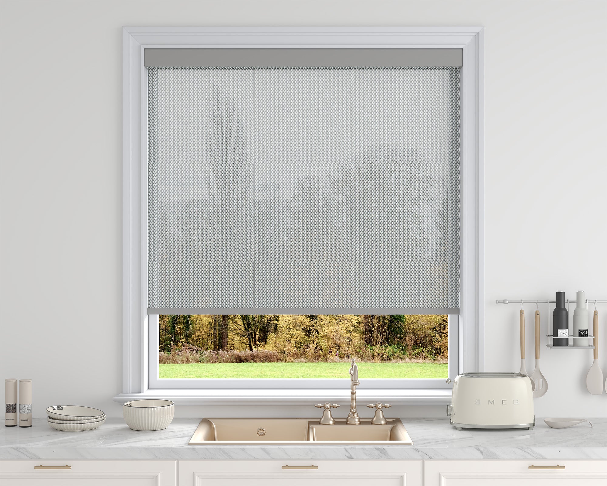 Sarasota Custom Solar Shades - 1%, 3% & 5% Openness, GREENGUARD Certified, Cordless & Motorized, Child-Safe for Living Room & Kitchen