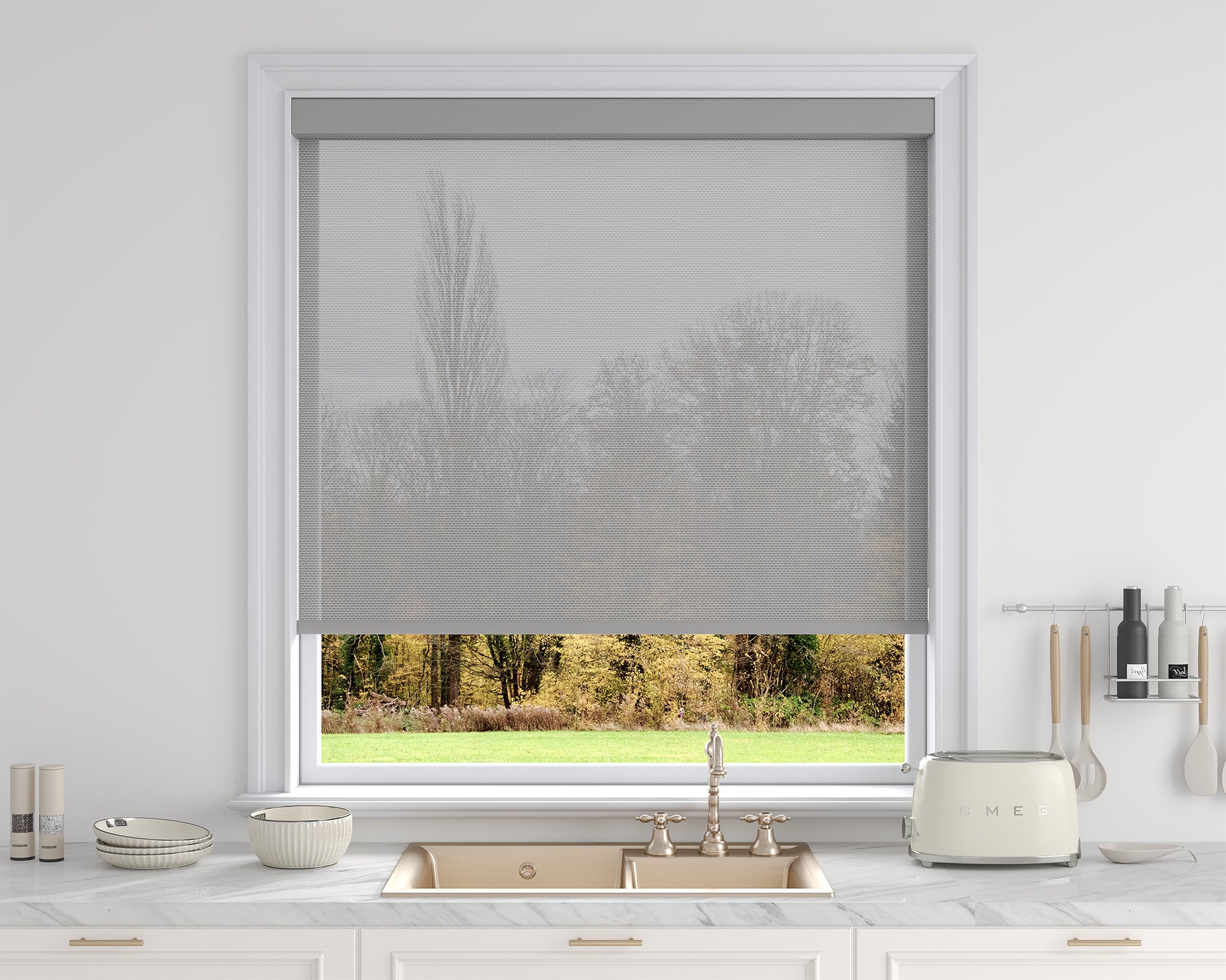 Sarasota Custom Solar Shades - 1%, 3% & 5% Openness, GREENGUARD Certified, Cordless & Motorized, Child-Safe for Living Room & Kitchen