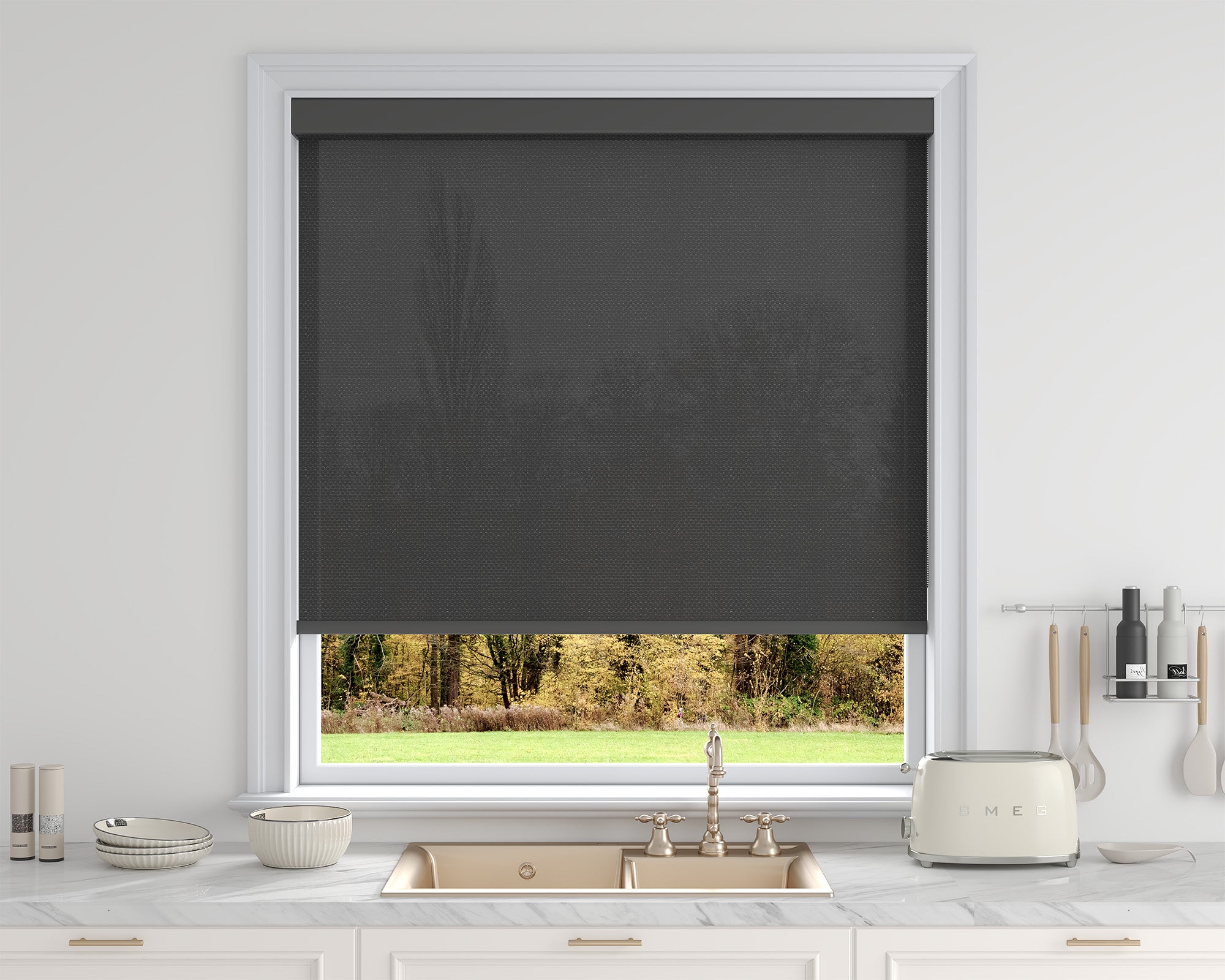 Sarasota Custom Solar Shades - 1%, 3% & 5% Openness, GREENGUARD Certified, Cordless & Motorized, Child-Safe for Living Room & Kitchen
