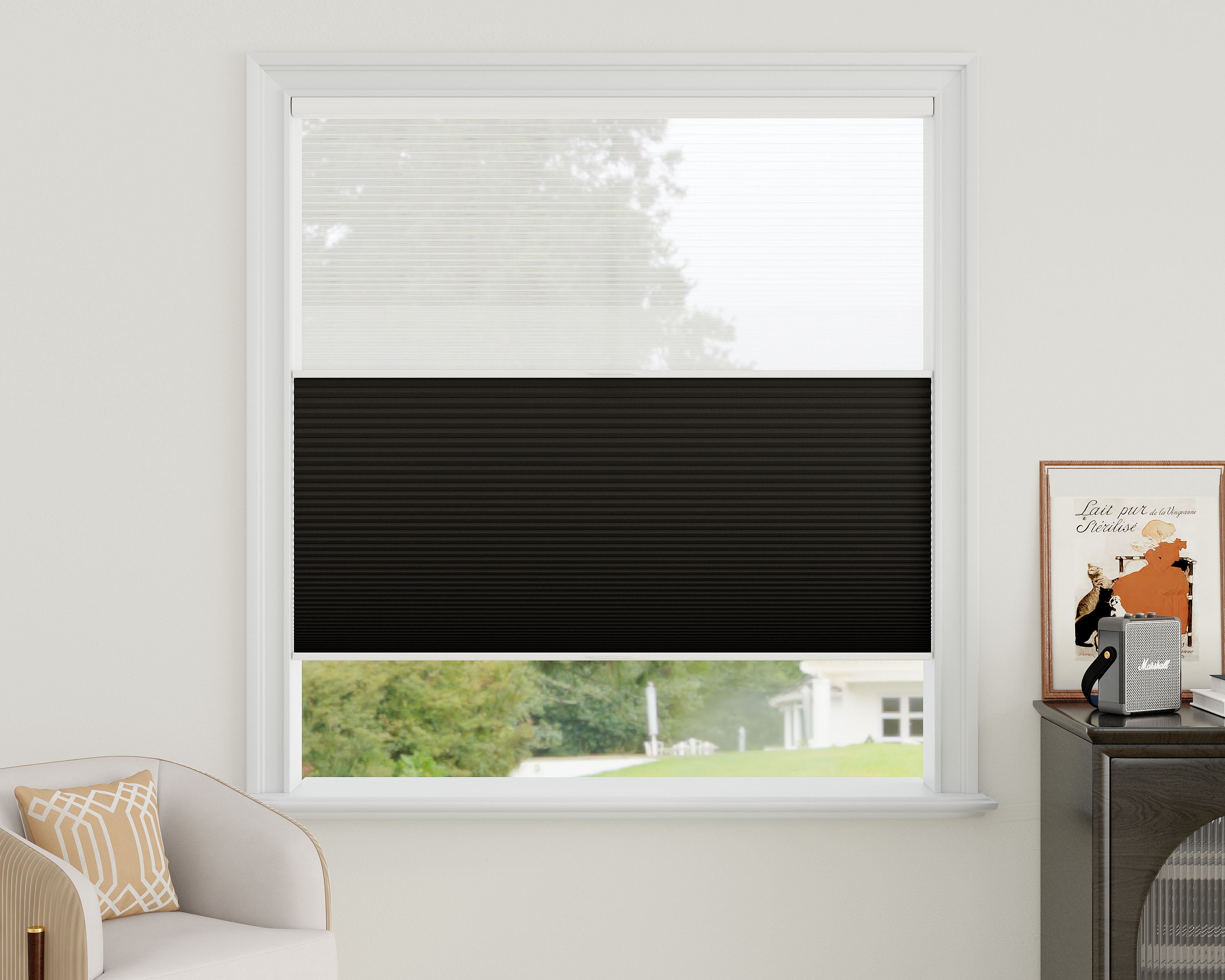 Sheer Fabric Day Night Cellular Shades