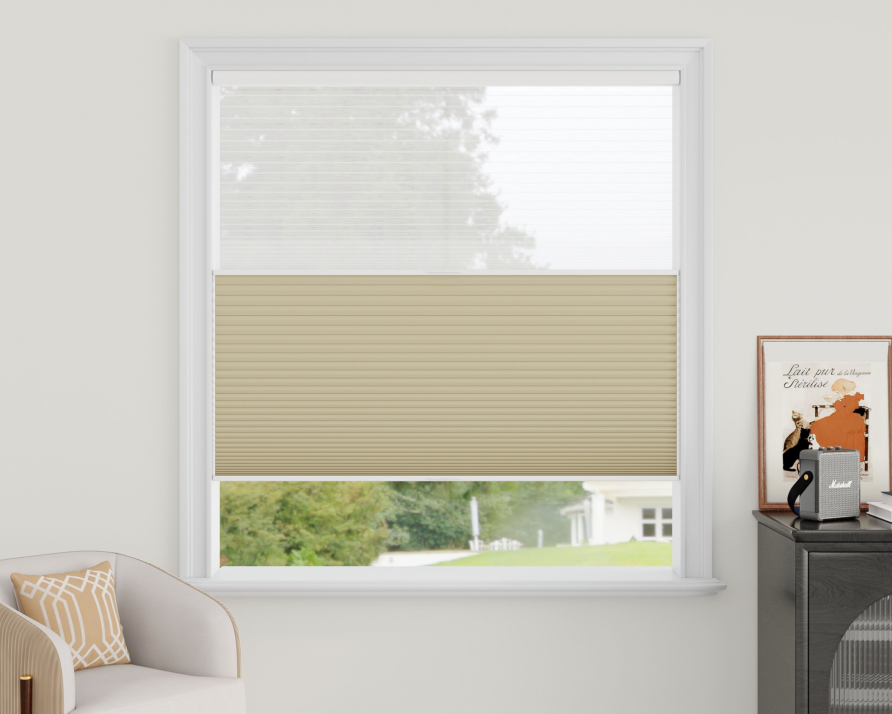 Sheer Fabric Day Night Cellular Shades