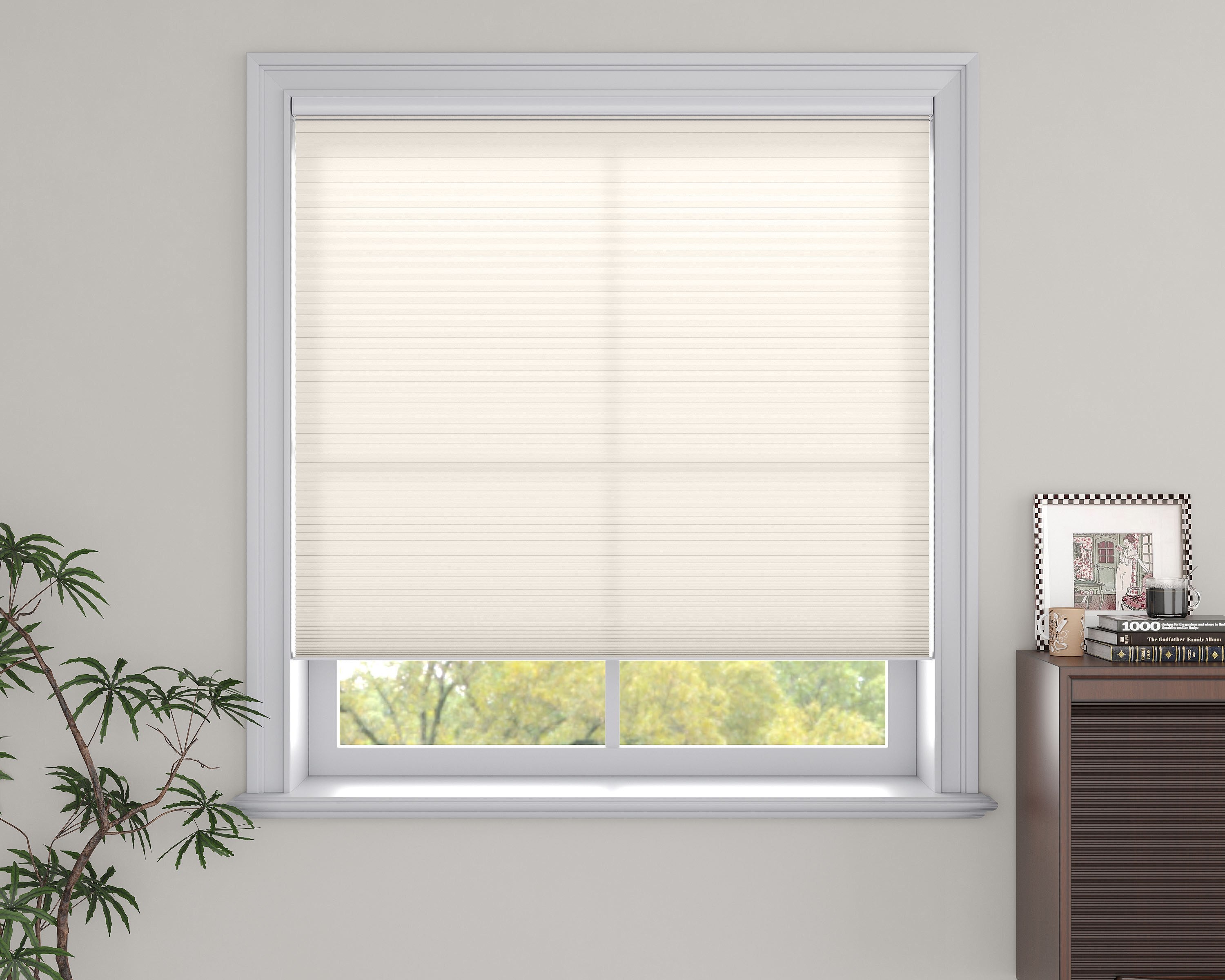 Waterproof Cellular Shades - Moisture-Resistant Bathroom Shades, Cordless & Motorized, 3/8" Single Cell, 99% Light Block, Noise Reduction, Energy Efficient for Bedroom, Nursery & Home Theater