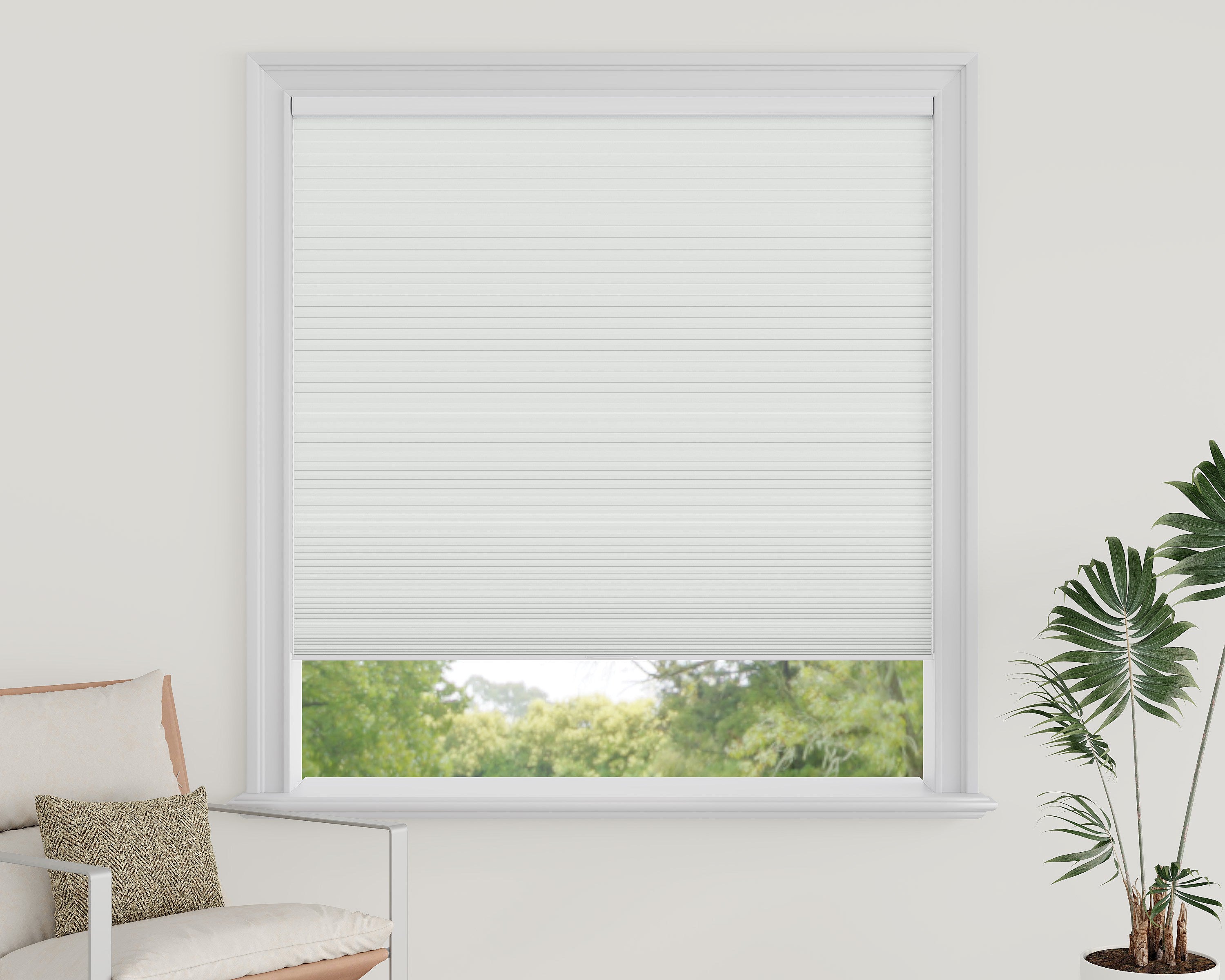 Waterproof Cellular Shades - Moisture-Resistant Bathroom Shades, Cordless & Motorized, 3/8" Single Cell, 99% Light Block, Noise Reduction, Energy Efficient for Bedroom, Nursery & Home Theater